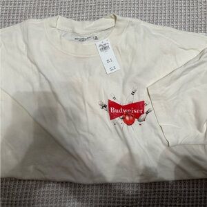Abercrombie & Fitch Cream Oversized T-Shirt